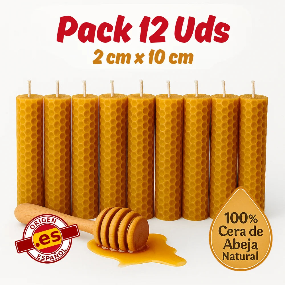 Pack 12 velas de miel