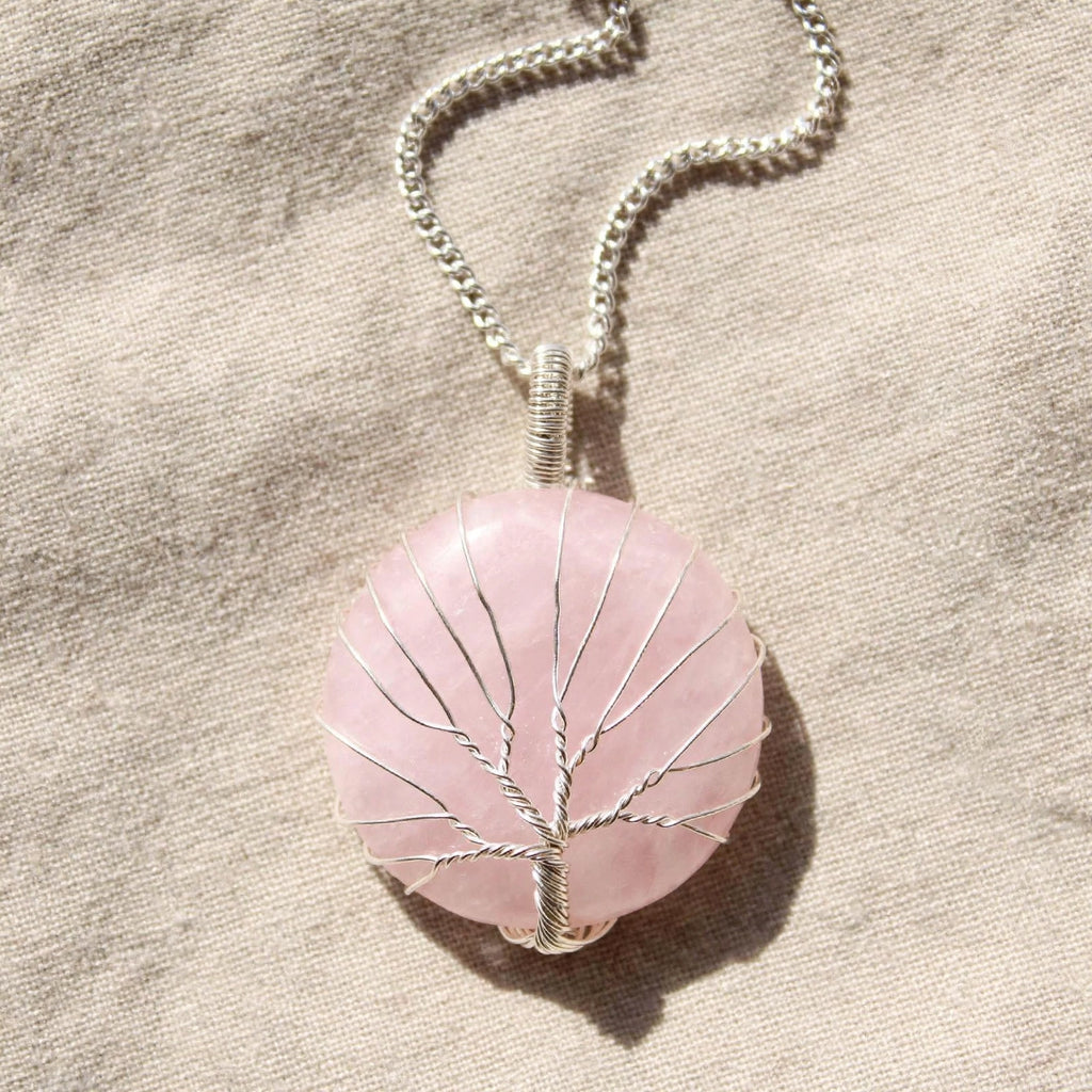 Collar Árbol de la Vida - Cuarzo Rosa