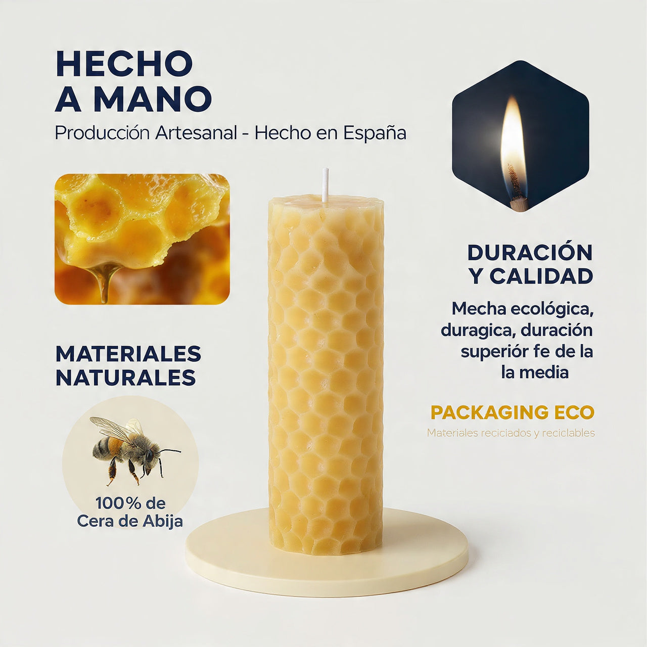 Pack 12 velas de miel