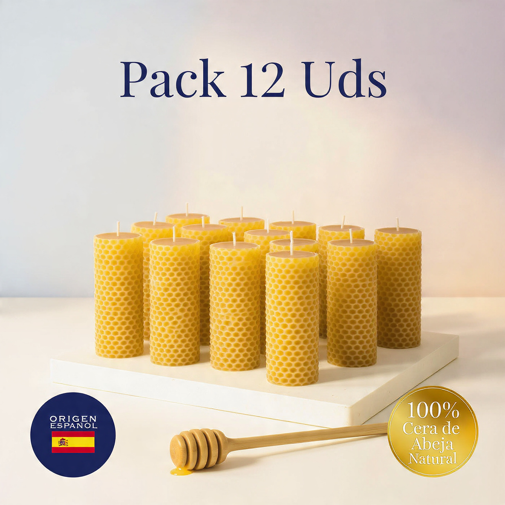 Pack 12 velas de miel