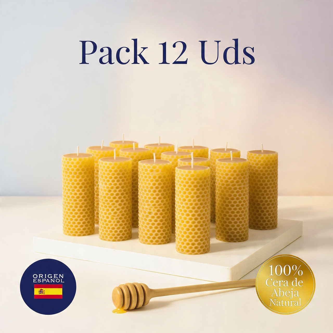 Pack 12 velas de miel
